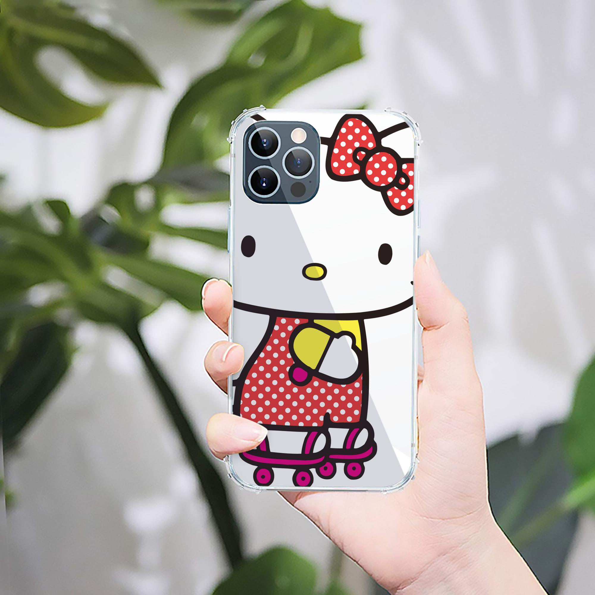 （画像用） Hello Kitty ハローキティ 【iPhone 12シリーズ対応】透明スマホケース（クリアソフトケース）